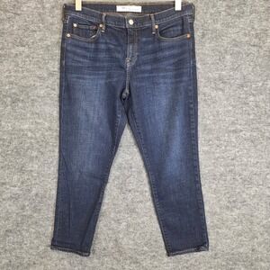 Gap 1969 Best Girlfriend Jeans Size 34‎ X 26 Blue Denim Straight Leg High Rise